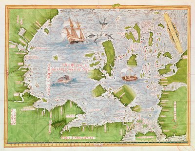Map of the Sea of Maluku, from the Cosmographie Universelle by Guillaume Le Testu
